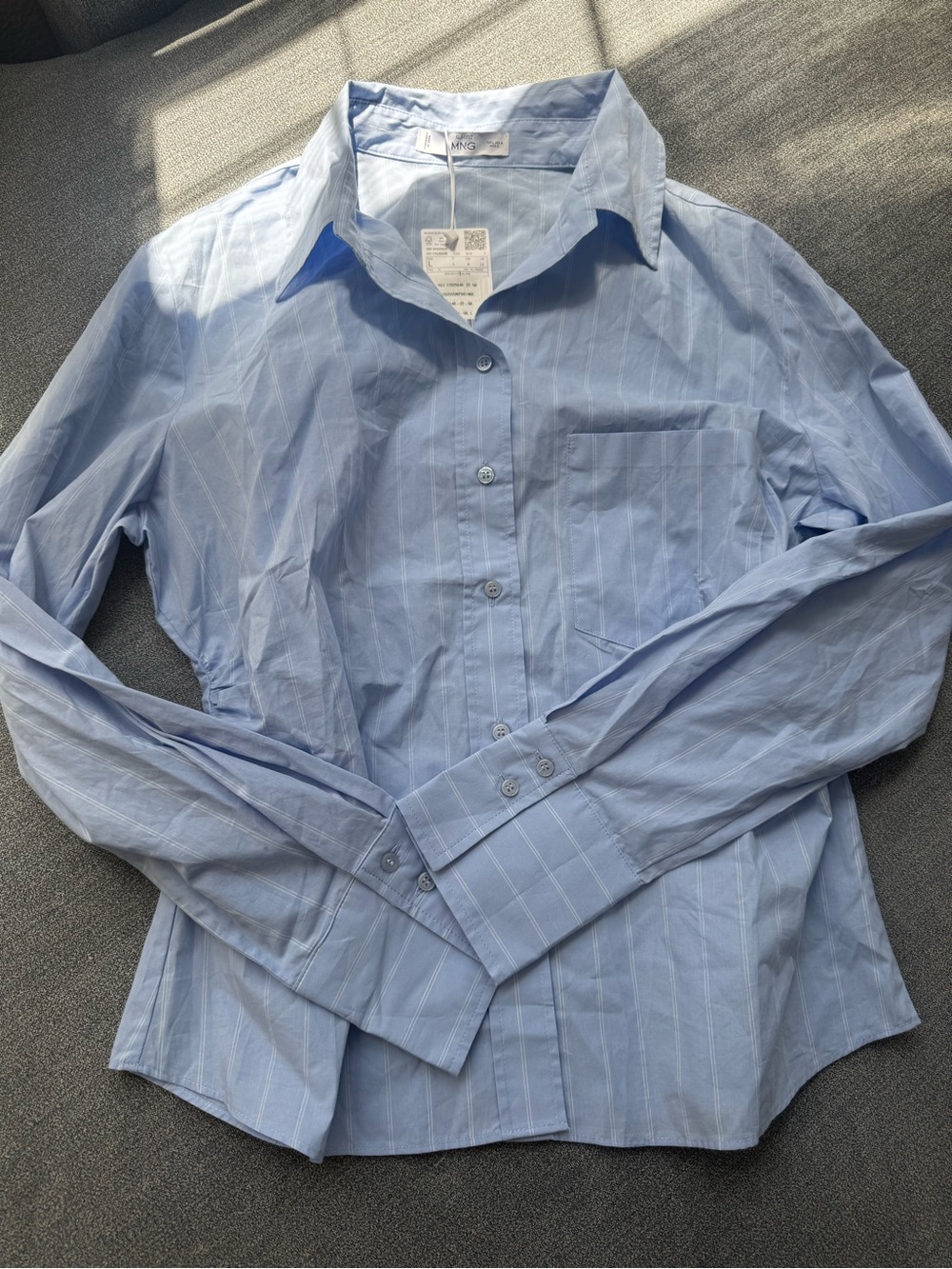 Mango Light Blue Stripe Women’s Dress Shirt
